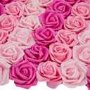 100 Pack Pink Roses Artificial Flowers, 3 Colors, 3x1.2 in Foam Flower Heads for Decoration, Wedding Centerpieces, Crafts, Wall Backdrops, Bridal Shower Decorations, DIY Arrangements