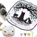 ORSDA Cat Toys for Indoor Cats 4 in 1 Interactive Automatic Cat Toys for Bored Indoor Adult Cats Kitten Toy Rechargeable 8 Hole Mice Whack-A-Mole, Hide and Seek, Moving Feather, 5PCS DIY Replacement (Tree of Life)