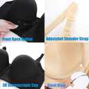 Underwire Bras for Women Push up Full-Coverage Bra Front Close Bra for Big Bust Thin Cup Minimizer Bras for Women (36D, Beige)