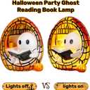Halloween Ghost Reading Book Lamp Halloween Ghost Night Light with Flickering Effect, Halloween Lights Indoor Ghost Decor