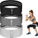Resistance Bands, Fabric Workout Bands for Women & Men, Cloth Booty Resistance Loop Bands, Thick Squat Bands for Butt/Legs/Thigh/Hip/Glute Excersing (Light gray/black/dark gray)