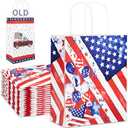 Patriotic Gift Bags with Handles, 16 Pieces Pack American Flag Party Favor Bags for President Day, Independence Day, Labor Day, Veterans Day, Forth of July American Patriotic Party Supplies, 8"x10"x4"