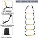 Boat Rope Ladder, 5 Step Heavy Duty 400Lbs Strength Rope Ladder for Inflatable Boat, Fishing Boat, Kayak, Motorboat, Canoeing,
