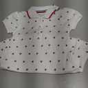Girls' Pique Polo Dress (3T, White Heart Flag)