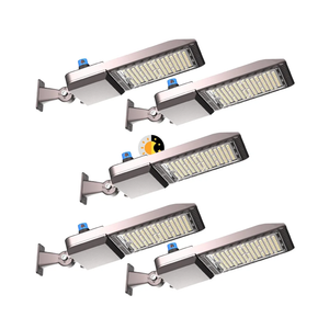 5Pack 320W(350 * 1W LED) LED Parking Lot Lighting 48000Lm(150LM/W) Arm Mount Parking Lot Lights Smart Photocell 5000K 6KV SPD Outdoor Waterproof LED Street Light ETL