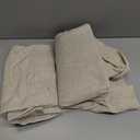 Beige Linen Curtains 45 Inch Length for Bedroom 2 Panels Back Tab Rod Pocket Primitive Burlap Canvas Look Lightweight Gourmet Non See Through Semi Sheer Short Bathroom Curtains for Small Windows Tan