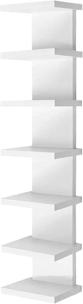 YEXEXINM 7 Tier Wall Shelf Unit - Narrow Smooth Laminate Finish - Vertical Column Wall Decor Mount Floating Storage Home Decor Organizer Tall Tower Utility Shelf for Bedrooms, Living Rooms