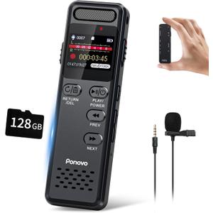 160GB Digital Voice Recorder with Playback, 1100mAh Mini Audio Recording Device for Lecture Interviews, 1536Kbps Voice Activated Recorder with Noise Reduction, Password, External Microphone