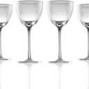 Premium Ribbed Nick&Nora Cocktail Glass Set, Lead-Free Crystal, 4 Pack for Home Bar,Modern Stemware for Entertaining (Stripes Texture Design)