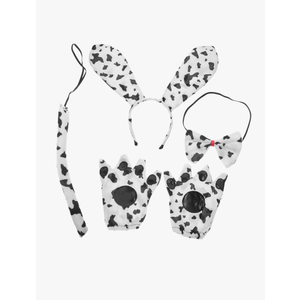 1set Dalmatian Dog Costume Ears and Tail for Halloween Parties Comfortable Cloth Accessories for Cosplay and Birthday Celebrations Fun Outfit for Animal-themed Events