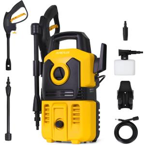 PUREPLUS Electric Pressure Washer, Max 2000 PSI 1.8 GPM Car Power Washer with Foam Cannon, Adjustable Nozzle, 16.5 FT Power Cord, 20 FT Hose, Spray Gun, for Cars, Fences, Driveway, Patios, Gardens