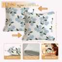 Blue Hydrangea Pillow Cover 18x18 Double-Sided, Vintage Blue Green Hydrangea Flower Summer Seasonal Decorative Throw Pillow Cover for Home Bedroom Couch Bed