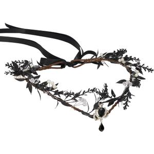 SWEETV Fairy Flower Crown Renaissance Elf Headpiece Women Leaf Woodland Circlet Floral Headband for Halloween Costume Cosplay