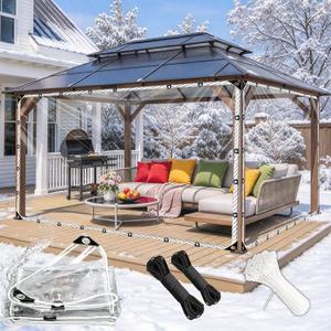 Clear Tarps 7x14ft 14Mil Heavy Duty Waterproof Cover with Grommets Tear-Resistant Reinforced Edges Greenhouse Plant Protection Patio Porch Chicken coop Cover
