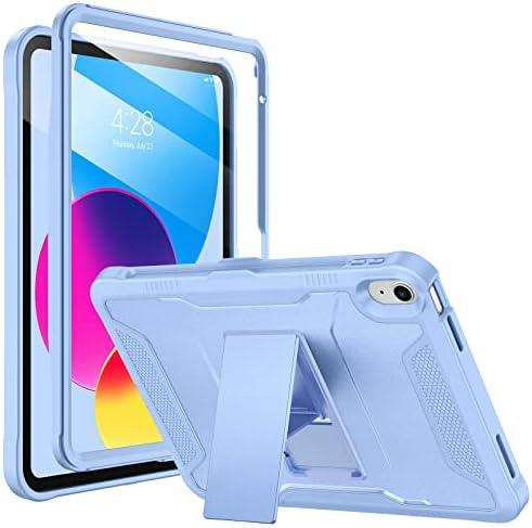 Soke Case for iPad (A16) 11th Generation 11-inch 2025, iPad 10th Generation 10.9-inch 2022, with Built-in Screen Protector and Kickstand, Rugged Full Body Protective Cover - Light Blue