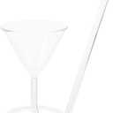 DOITOOL Spiral Cocktail Glass with Built-in Rotating Straw Creative Glass for Parties Bbq Outdoor and Home Entertaining 3.14x2.95x7.55 Inch