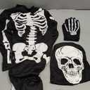 Halloween Skeleton Costume Jumpsuit for Men Adult, Skeleton Mask and Skeleton Gloves Size L