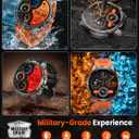 Military Smart Watches for Men, 1.91" Men's Smart Watch with 1000mAh/5 ATM Waterproof/LED Flashlight/110+ Sport Modes/Heart Rate/SpO2/Sleep Monitor, Fitness Tracker Watch for Android & iPhone (Black)