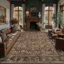 8x10 Rust Red Washable Vintage Area Rug Living Room
