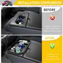 Jump Seat Cup Holder Organizer for 2021-2025 Ford F150 & 2023-2026 Ford F250 F350 F450 F550 F600 Super Duty Center Console Cup Holder Insert Cupholder Coaster Liner Accessories(Jump Seat Only)