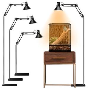 DXOVEEN Reptile Heat lamp Reptile Light Fixture with Heat Lamp Stand,Height Range from 15.7inch to 74.3inch with 360°Adjustable Swing Arm for Bearded Dragon Turtles Snake and Chicks