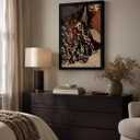 Framed Woman with Wine Glass Wall Art Leopard Fashion Canvas Print 16x24in