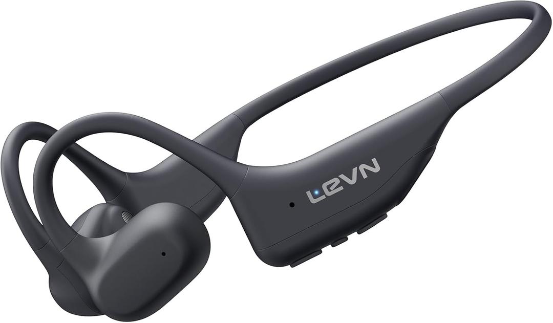 LEVN Open Ear Headphones, Running Headphones Bluetooth 5.3, 14H Battery Sweatproof & Water-Resistant, Wireless with Built-in Mic for Sport, Cycling, Workout, Gift (Black)
