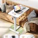 24"x 16" Electric Overbed Table, Rolling Laptop Desk for Bed, White
