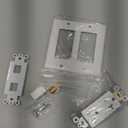 20Amp Power Outlet with 2 CAT6 Ethernet Port - Double Gang Ethernet and Power Outlet Cover Plate with 2 CAT6 RJ45 Keystone Jack - White