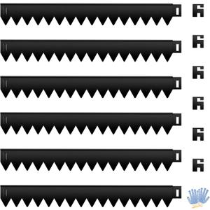 Upgraded Safe Black Steel Landscape Edging 20FT Kit (6-Pack) with Gloves -5 Inch Heavy-Gauge Rounded Edge Metal Garden Border for Lawn, Flower Bed & Raised Beds