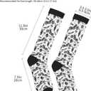 Compression Socks Knee High Circulation Support Socks For Women Men Athletic Running Hiking Travel (White)