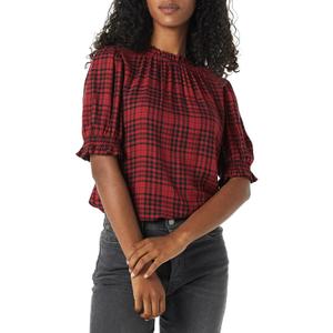 8 x Amazon Essentials Women's Fluid Twill Short Puff Sleeve Ruffle Smocked Shirt