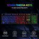 Gaming LED Keyboard Mouse Headset and Mousepad Bundle, CHONCHOW Wired Rainbow LED Light Up Gaming Keyboard Mouse Headset, Value 4 in 1 Game Set for Xbox PS4 PS5 PC Laptop Gamer