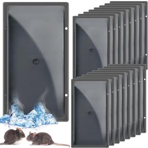 Qualirey 16 Pcs Cold Weather Glue Traps Freeze Resistant Sticky Mouse Traps Heavy Duty Safe Pest Control Adhesive Tray Pre Baited Easy to Use Glue Boards for Winter Mice Rat Spider Indoor Home Garage