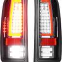 LED Tail Lights for Ford F250 F350 F450 F550 Super Duty 2008-2016,only fit Fleetside Bed Model, Rear Taillight Assembly, Chrome Housing Clear Lens