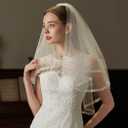 2 Tier Wedding Veil Bachelorette Party Veil With Comb Short Veils for Brides Veils for Women Wedding