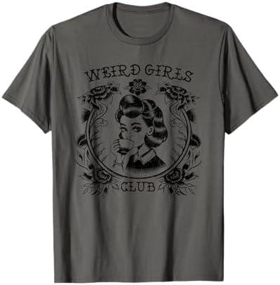 Weird Girls Club Retro Gothic Floral Alt Girl T-Shirt Asphalt Grey XS 