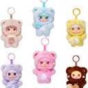 Yooki Cute Plush Pendant Blind Box,Random Vinyl Dolls Surprise Birthday Gifts,Single Mystery Box-Take A Bite of Bear Series