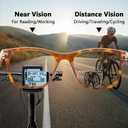 Bifocal Reading Sunglasses Men Clear Top Acetate Frame Sun Readers with Metal Core Wire UV Protection Spring Hinge