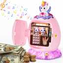 Refasy Electronic Piggy Bank for Girls Age 3-12, Cash Coin Safe ATM Bank Piggy Banks for Kids Money Bank Toy with Music, Easter Birthday Gifts Toys for 3 4 5 6 7 8 9 10 11 12 Year Old Girls (Pink)