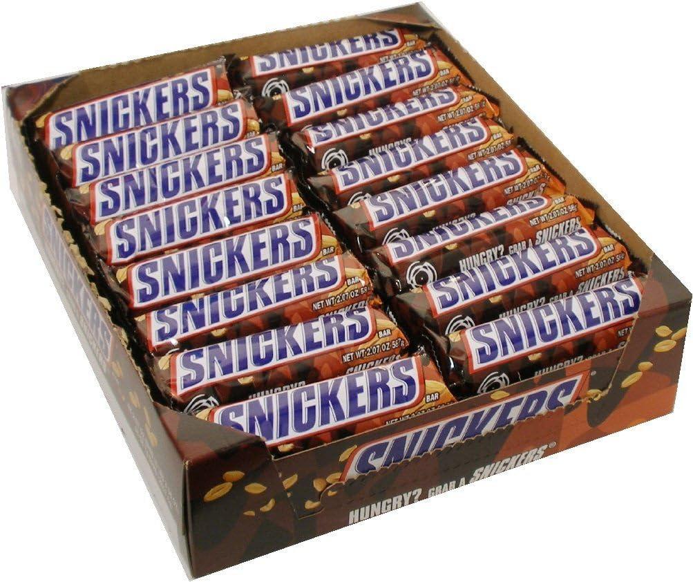 Snickers Single Bar Chocolate Candy, 48 bars of 1.86oz each. (EXP 03/31/27)