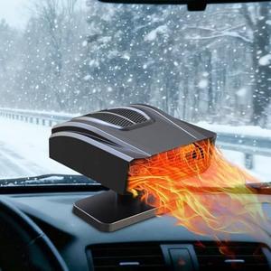Car Heater,Portable Car Heater,12V Portable Windshield Defogger and Defroster，2 in 1 Modes Fast Heating &Cooling Fanswith Cigarette Lighter Plug 360 Degree Rotary Base(Black)