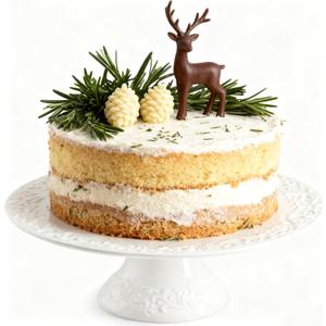 Wedding Cake Stand, White Cake Stand for Smaller Than 10 Inch Cakes, Christmas Porcelain Cake Plate for Party, Baby Shower, Birthday, Home Decorating Stand