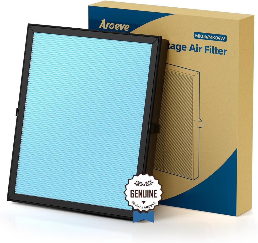 AROEVE MK04 Air Filter Suitable for MK04 for Dust, Pet Dander, Smoke, Pollen for Bedroom and Office- Standard Version (Blue)