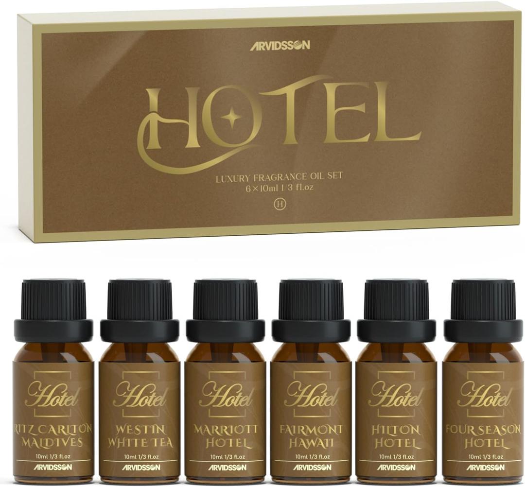 ARVIDSSON Hotel Diffuser Oils Gift Set - Hotel Essential Oils for Diffuser, Luxury Fragrance Oils Inspired by 5 Star Hotels Scent, Gift for Women and Men