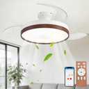42 Inch Fandelier Ceiling Fan with Light, Modern LED Smart Ceiling Fan Lights with Retractable Blades and Remote Control, Adjustable Color Temperature for Bedroom Living Room
