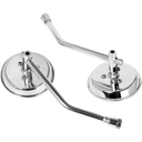 Motorcycle Rearview Side Mirror With 10mm Screws Universal Round Retro Modified Motorbike Rearview Mirrors(Silver)