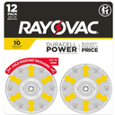 RAYOVAC Size 10 Hearing Aid Batteries (12 Pack), Size 10 Batteries, 2 Sets
