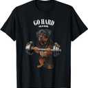 Rottweiler Dog Weightlifting in Fitness Gym T-Shirt S
