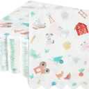 Motipuns 100 Pcs Farm Cute Cocktail Napkins 5 x 5 Inch Country 2 Ply Scalloped Edged Dessert Napkins Disposable Farm Party Decor farm party supplies for Baby Shower Wedding Birthday Party Bridal
